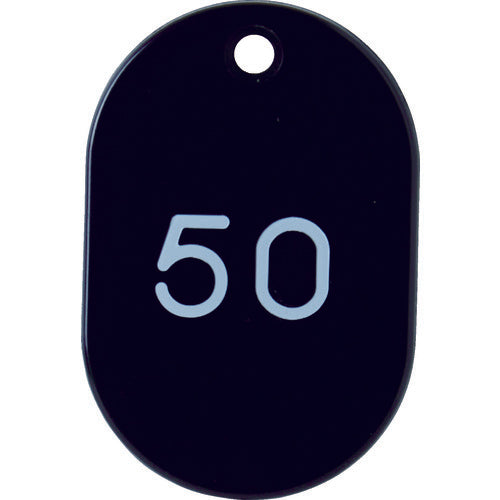 TRUSCO 番号入小判札 小 45X30 26〜50 黒 TKFS-2650-BK 1 箱