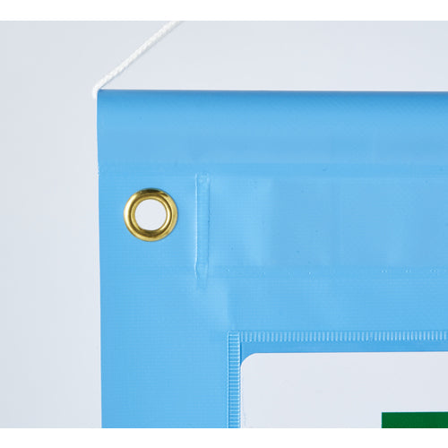 TRUSCO Tarpaulin Bulletin Board, A4 Vertical, 4 Pockets, 980 x 570, Blue, TPK-A44T, 1 Sheet