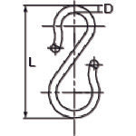 TRUSCO プラSフック 70mm ライトブルー 2個入り TPSH70-LB 1 PK