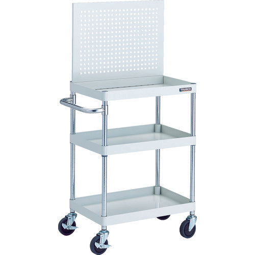 TRUSCO Tool Wagon Phoenix Wagon, Noise-reducing, 600 x 400 x H880, 3 Tiers, Upper Punching Panel, White, PEW-P963-W, 1 Unit