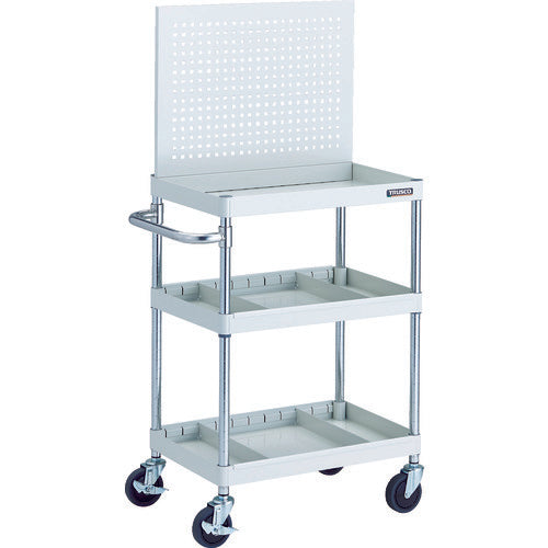 TRUSCO 툴 왜건 피닉스 왜건 소음 600X400 칸막이 2단 부착 상부 펀칭 패널 사양 화이트 PEW-P963S2-W 1대