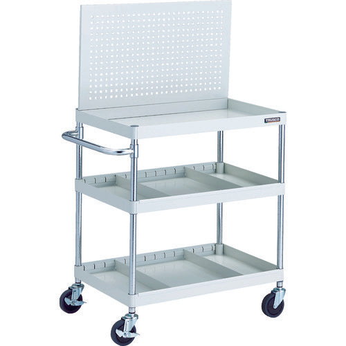 TRUSCO Tool Wagon Phoenix Wagon, Noise-reducing, 750 x 500, 2-tiered dividers, Upper punching panel, White, PEW-P973S2-W, 1 unit