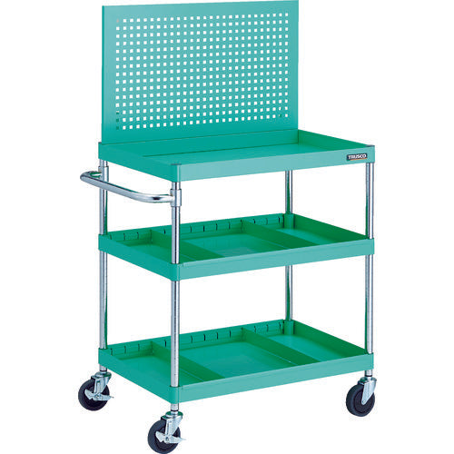 TRUSCO Tool Wagon Phoenix Wagon, Noise-reducing, 750 x 500, 2-tiered dividers, Upper punching panel specifications, Young Green, PEW-P973S2-YG, 1 unit