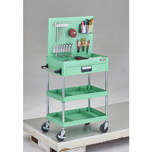 TRUSCCO 툴 왜건 피닉스 왜건 소음 600X400 칸막이 2단 첨부 인출부 상부 펀칭 패널 사양 영 그린 PEW-P963ZS2-YG 1대