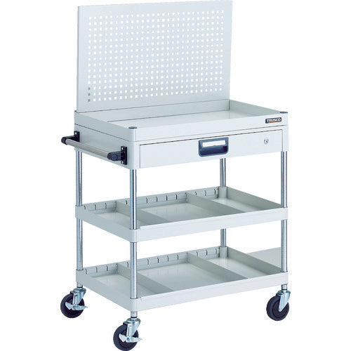 TRUSCO 툴 왜건 피닉스 왜건 소음 750X500 칸막이 2단 첨부 인출부 상부 펀칭 패널 사양 화이트 PEW-P973ZS2-W 1대