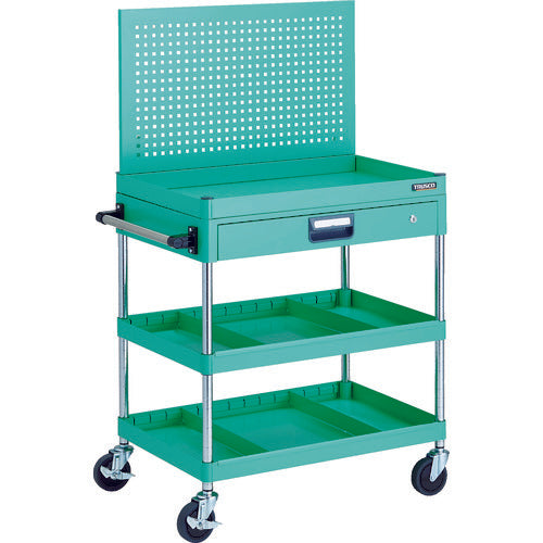 TRUSCO 툴 왜건 피닉스 왜건 소음 750X500 칸막이 2단 첨부 인출부 상부 펀칭 패널 사양 영 그린 PEW-P973ZS2-YG 1대