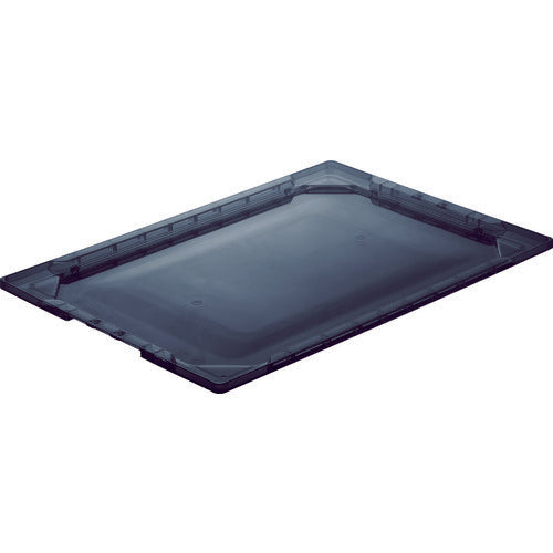 TRUSCCO 얇은 접이식 컨테이너 스켈레톤 TSK-O50, 40, 30 겸용 뚜껑 투명 블랙 TSK-O50F-BK 1장