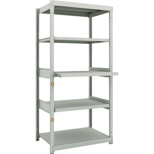 TRUSCO スチールラック M1.5型軽中量棚 860X595XH1800 5段うちスライド2段 単体 M1.5-6363M2 1台