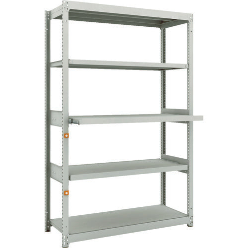 TRUSCO スチールラック M1.5型軽中量棚 1160X450XH1800 5段うちスライド2段 単体 M1.5-6443M2 1台