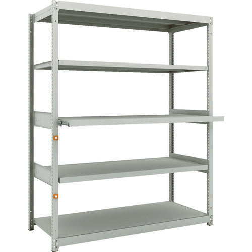 TRUSCO スチールラック M1.5型軽中量棚 1460X595XH1800 5段うちスライド2段 単体 M1.5-6563M2 1台