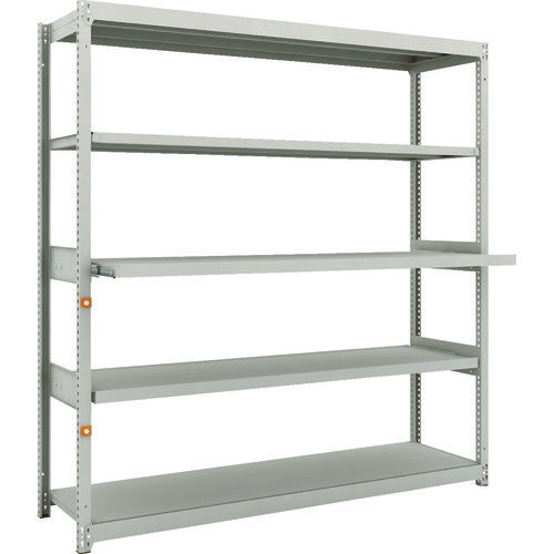 TRUSCO スチールラック M1.5型軽中量棚 1760X450XH1800 5段うちスライド2段 単体 M1.5-6643M2 1台