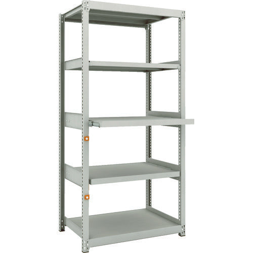 TRUSCO スチールラック M2型軽中量棚 860X600XH1800 5段うちスライド2段 単体 M2-6363M2 1台