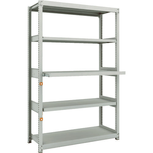 TRUSCO Steel Rack M2 Type Light-Medium Duty Shelf 1160 x 450 x H1800 5 Shelves, 2 of which are Sliding Shelves, Single Unit M2-6443M2 1 Unit