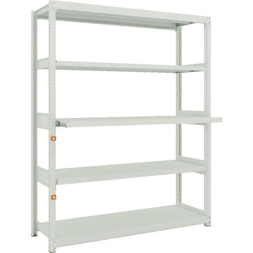 TRUSCO Steel Rack M2 Type Light-Medium Duty Shelf 1460 x 450 x H1800 5 Shelves, 2 of which are Sliding Shelves, Single Unit M2-6543M2 1 Unit
