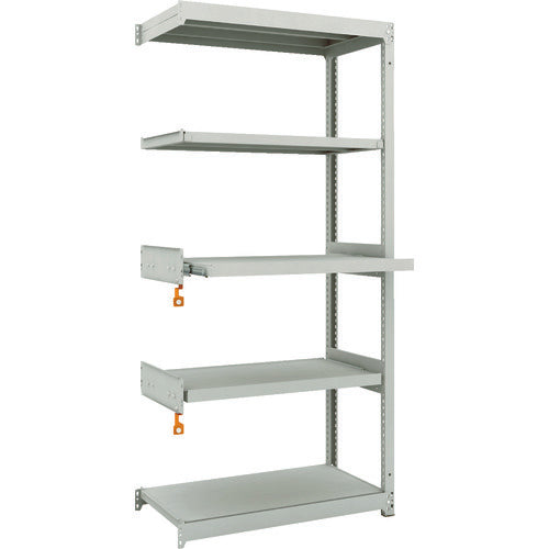 TRUSCO スチールラック M1.5型軽中量棚 860X450XH1800 5段うちスライド2段 単体 M1.5-6343M2B 1台