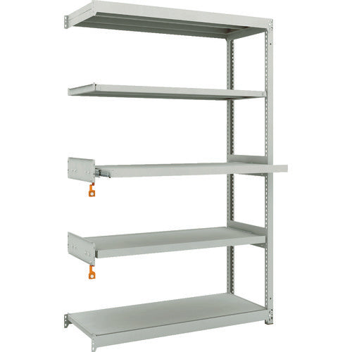 TRUSCO スチールラック M1.5型軽中量棚 1160X450XH1800 5段うちスライド2段 単体 M1.5-6443M2B 1台