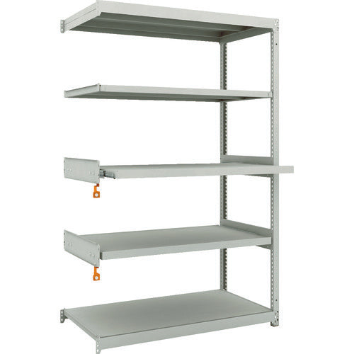 TRUSCO スチールラック M1.5型軽中量棚 1160X595XH1800 5段うちスライド2段 単体 M1.5-6463M2B 1台