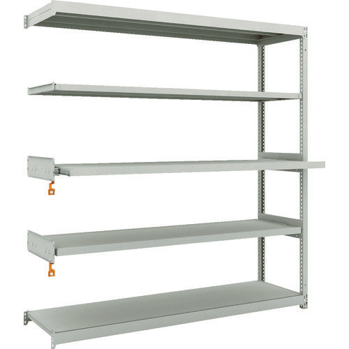 TRUSCO スチールラック M1.5型軽中量棚 1760X450XH1800 5段うちスライド2段 単体 M1.5-6643M2B 1台