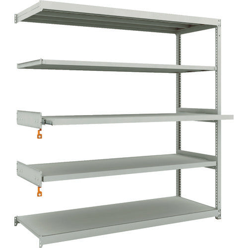 TRUSCO スチールラック M1.5型軽中量棚 1760X595XH1800 5段うちスライド2段 単体 M1.5-6663M2B 1台