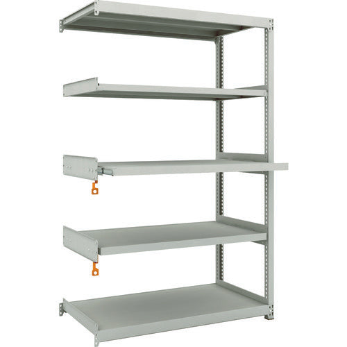 TRUSCO Steel Rack M2 Type Light-Medium Duty Shelf 1160 x 600 x H1800 5 Shelves, 2 of which are Sliding Shelves, Connected M2-6463M2B 1 Unit