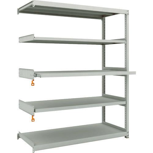 TRUSCO Steel Rack M2 Type Light-Medium Duty Shelf 1460 x 600 x H1800 5 Shelves, 2 of which are Sliding Shelves, Connected M2-6563M2B 1 Unit