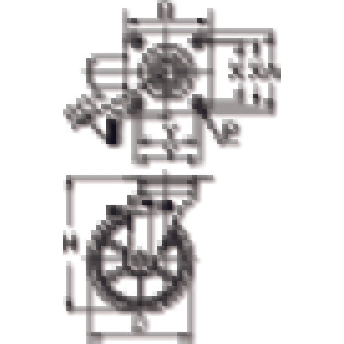 TRUSCO 프레스제 나일론 휠 우레탄 캐스터 자유자재 오른쪽 브레이크 사인 플레이트 150Φ TWUJB-150RSP 1개