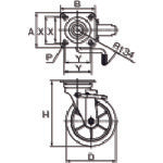 TRUSCO かご車用 左ブレーキサインプレート ゴム自在車 150Φ TYNWRJB-150LSP 1 個