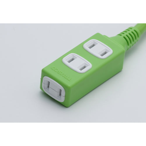 TRUSCO Soft Type Plug 3-Outlet Tap Type 10m Green TRIS15-103-GN 1 Piece