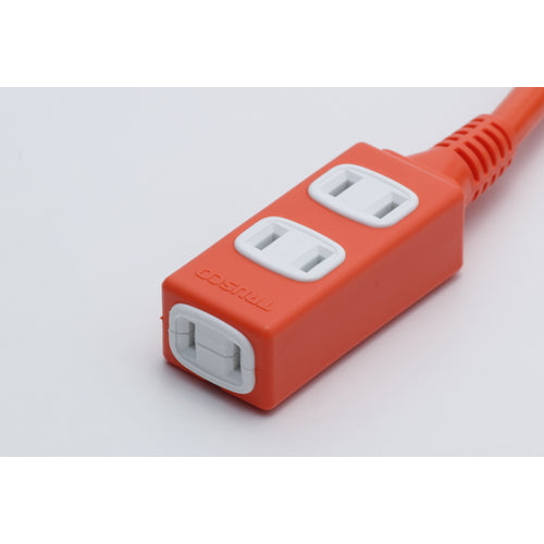 TRUSCO Soft Type Plug 3-Outlet Tap Type 10m Orange TRIS15-103-O 1 Piece