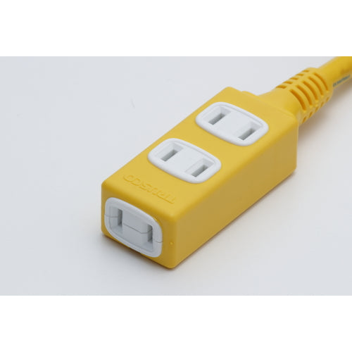 TRUSCO Soft Type Plug 3-Outlet Tap Type 10m Yellow TRIS15-103-Y 1 Piece