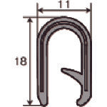 TRUSCO 원터치 개스킷 2m PVC 심재들이 판 두께 4.5mm까지 세로 설치 WP-500B-2M-BK 1권