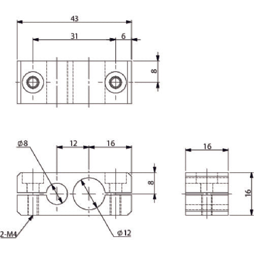 Einz Parallel Connector φ8φ12 N01861-101 1pc