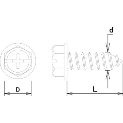 DAIDOHANT HP Chromate Hexagonal Flange Tapping 4 x 8 18 pieces 10183927 1PK