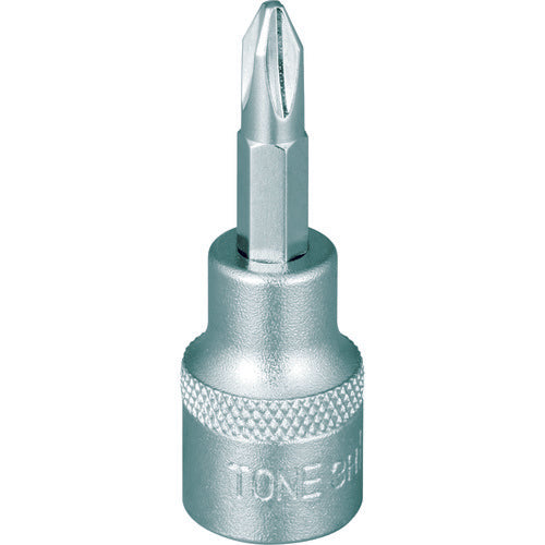 TONE 드라이버 비트 소켓 (+) No. 2 삽입각 9.5mm 3H-P2 1개