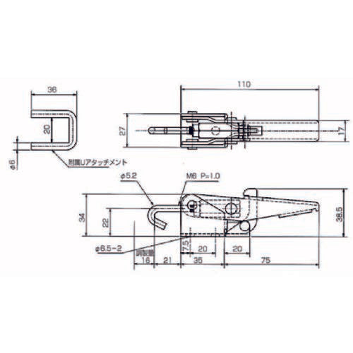 Kakuta Self-locking Pull Clamp No. FA110-RK KC-FA110RK 1 pc