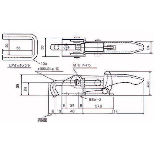 Kakuta Toggle Clamp (Pull Type) Self-locking Pull Clamp No. FA150-RK Pull Pressure 3.0kN KC-FA150RK 1 pc