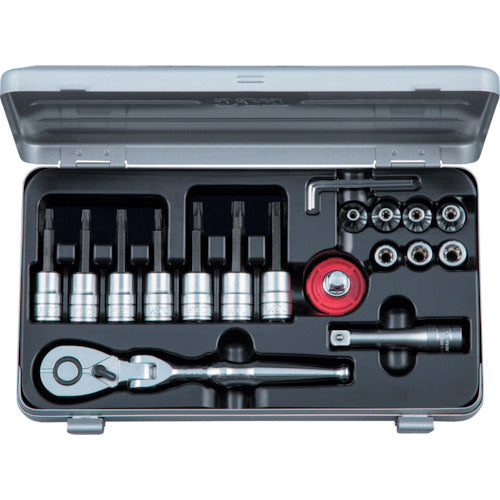 KTC 9.5 sq. T-type Torx bit socket E-type Torx wrench set TBT319TX 1 S