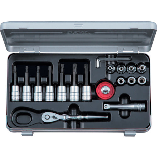 KTC 9.5 sq. T-type tamper-proof Torx bit socket E-type Torx wrench set TBT319HTX 1 S