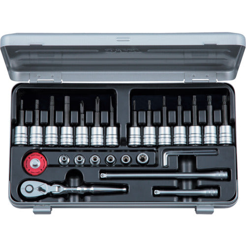 KTC 6.3sq. T형 타격 방지 토크스・E형 토크스 헥사곤 비트 소켓 렌치 세트 TBT226HTH 1 S