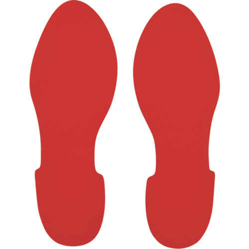 Green Cross Road Marking Sticker Foot Shape/Red QCFT-R 280 x 100mm 1 left and 1 right/total 2 stickers 403003 1 set