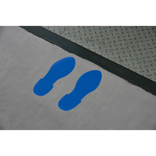 녹십자 노면표시 스티커 발형/청색 QCFT-BL 280×100mm 좌우 각 1장/합계 2매 세트