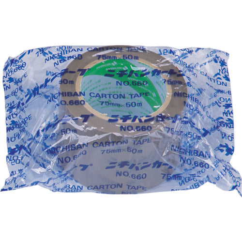 Nichiban Carton Tape 660 Yellow Earth-75 75mm x 50m 6607-75 1 roll