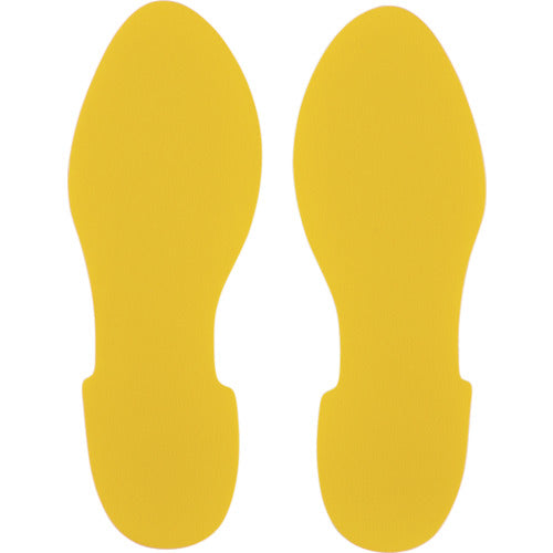 녹십자 노면 표시 스티커 발형/황색 QCFT-Y 280×100mm 좌우 각 1장/합계 2매 세트 403002 1조