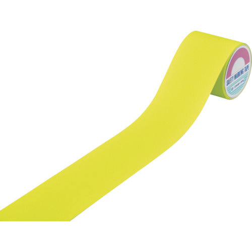 녹색십자 미끄럼 방지 테이프 형광황 ASS-105 FY 100 mm폭×5 m PVC+광물 입자 실내외 겸용