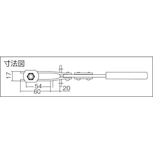 Kakuta Horizontal Handle Toggle Clamp (Downward Pressing Type) No. 38C Large Clamping Pressure 2.8kN KC-38C-L 1 pc