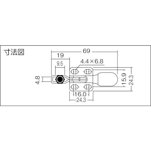 카도다 핸들 횡형 토글 클램프 No. HH250 KC-HH250 1개
