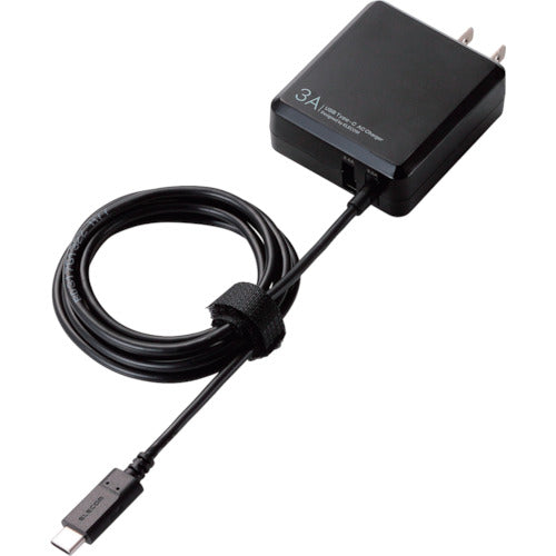 エレコム AC充電器(Type−Cケーブル一体型+USB 3A) 1.5m ブラック MPA-ACCFW154BK 1個