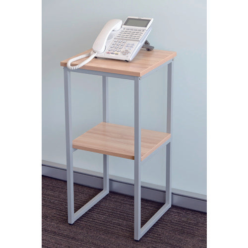 TRUSCO 電話台 350X350X730H 木天板+灰脚 TC3573NA-W 1 台