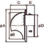 Fujitec Stainless Steel Hooded Round Grille for 100mm Diameter B-47003 1 pc