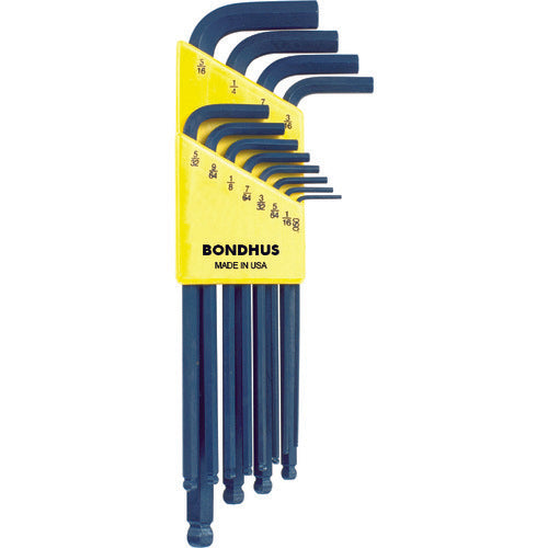 Bondus Ball Point L-Wrench Long Inch Set of 12 (0.050-5/16) BLX12 1 S